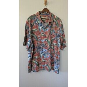 Tommy Bahama Mens 100% Silk Hawaiian Shirt XXL Floral Tropical Button Up